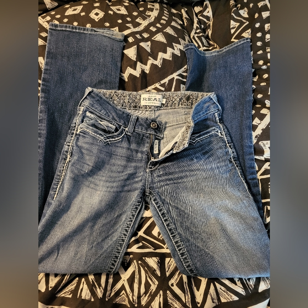 Ariat Blue Boot Cut Jeans with Authentic Fading
